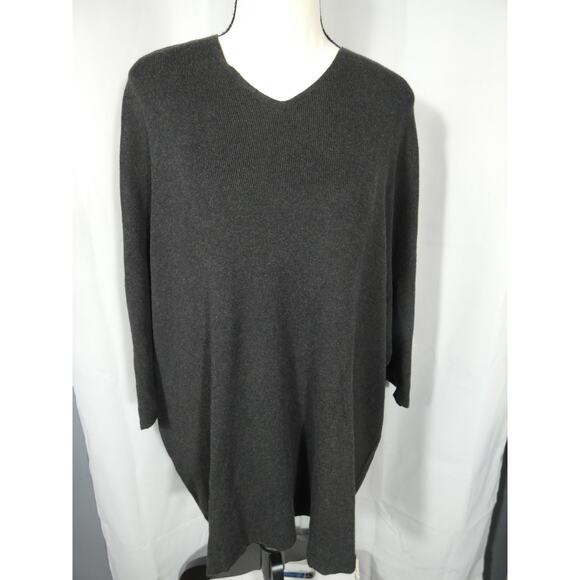 Murano Italia Other - Murano Italia XXL Charcoal Gray V-Neck Short Sleeved Sweater Business Cocktails